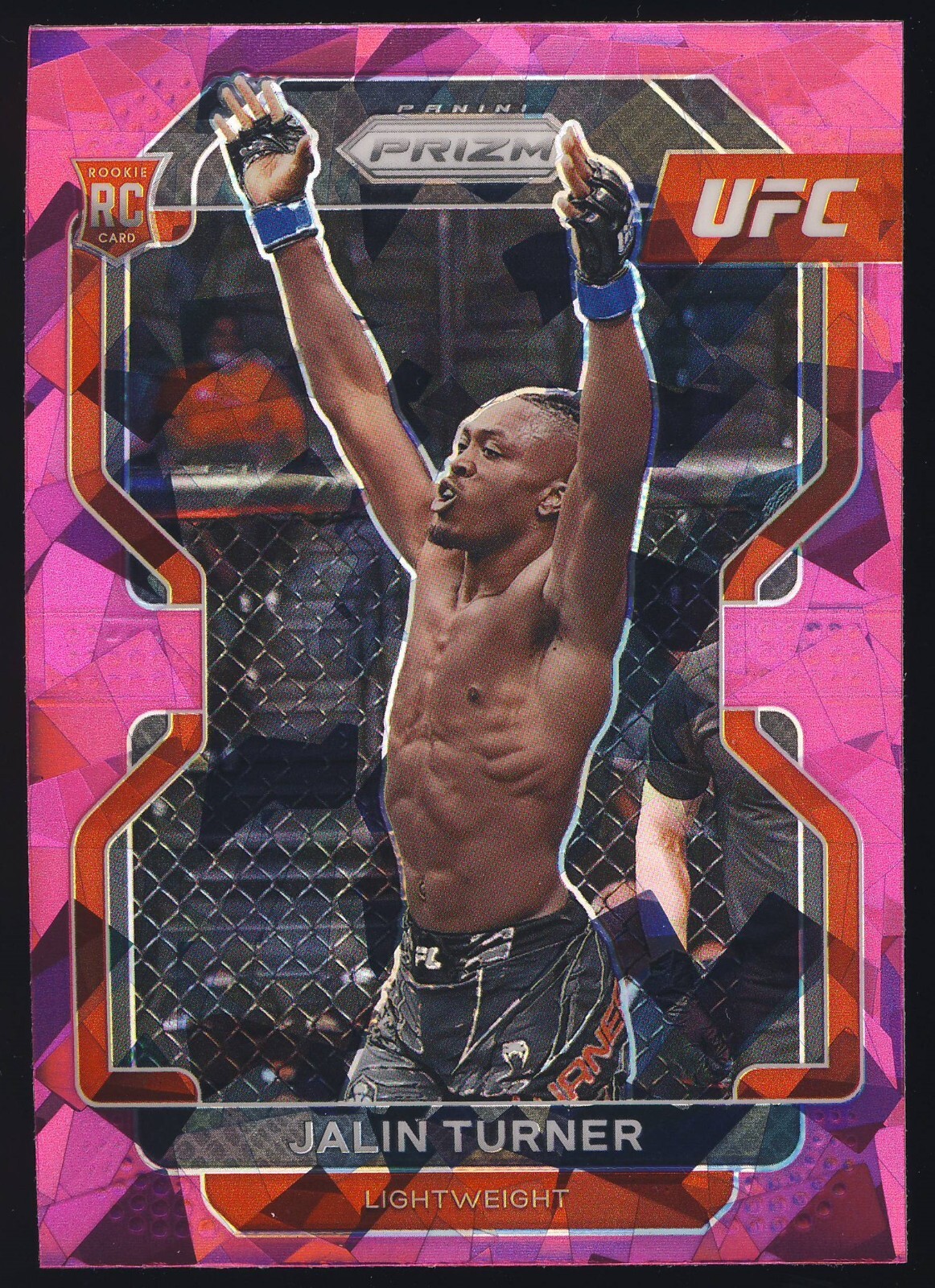 2022 UFC Panini Prizm Pink Ice Refractor Parallel Variation #164 Jalin Turner RC
