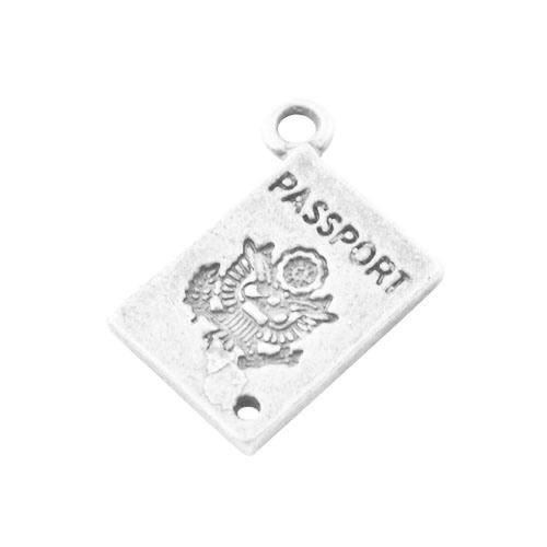 Metal Alloy Passport Charms Antique Silver 12mm Pack Of 12 - Picture 1 of 4