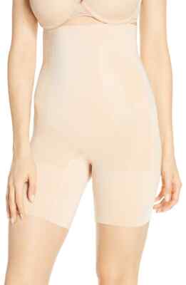 Spanx #1915 High-Waisted Mid-Thigh Shorts Size Large L  Soft Nude