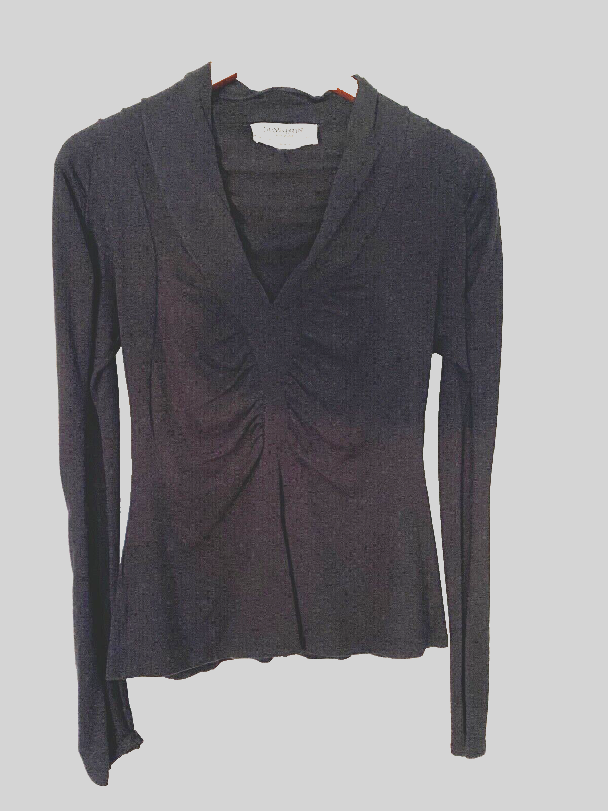 Top principessa Yves Saint Laurent Rive Gauche Tom Ford nero increspato