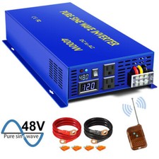 Power Inverter 4000W Pure Sine Wave Inverter 48v DC to 110v 120V AC with Remote