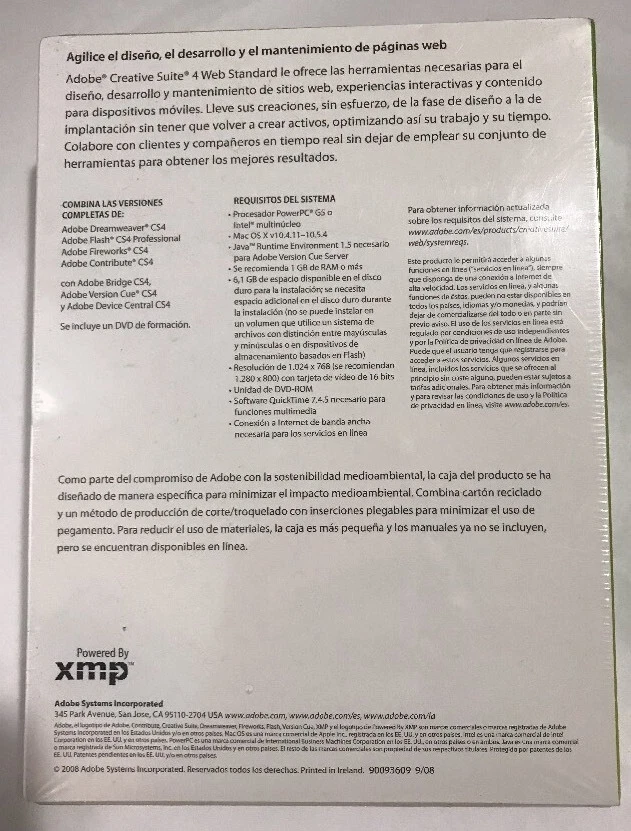 BRAND NEW Adobe Creative Suite 4Web Standard Upsell [Mac] (Spanish) PN:65007583 - Image 2 of 4