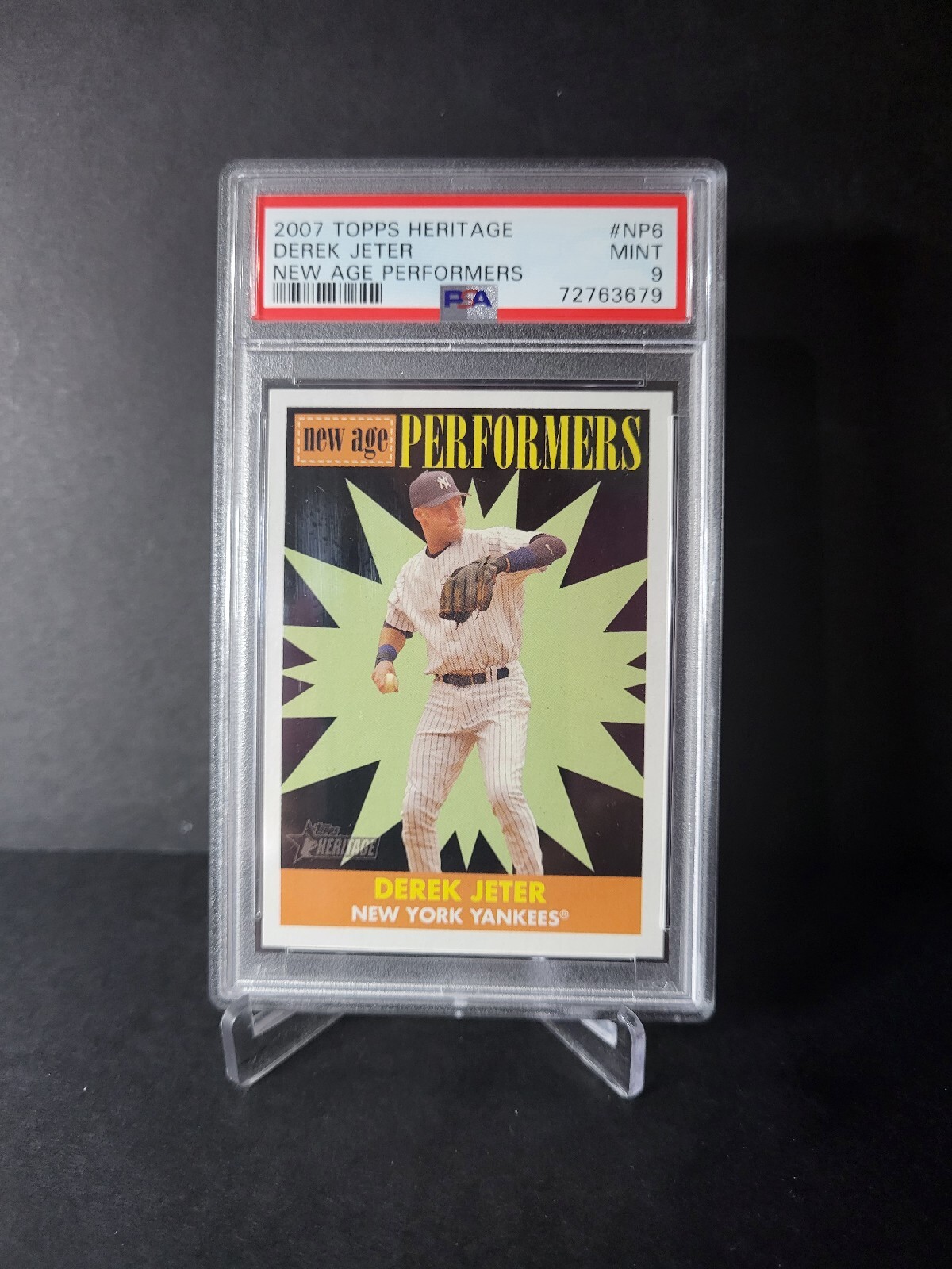 2007 Topps Heritage Derek Jeter NEW AGE PERFORMERS New York Yankees #NP6 PSA 9