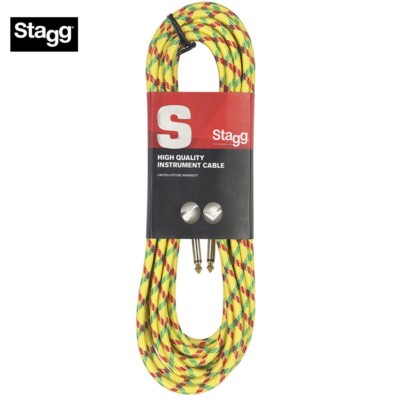 Stagg 10FT S-Series Vintage Tweed Guitar Instrument Cable Yellow SGC3VT YL