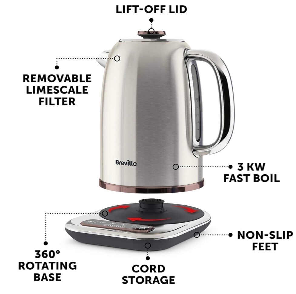 Breville Temperature Select Electric Kettle 1.7 L 3kW Fast Boil 5060569671559 eBay