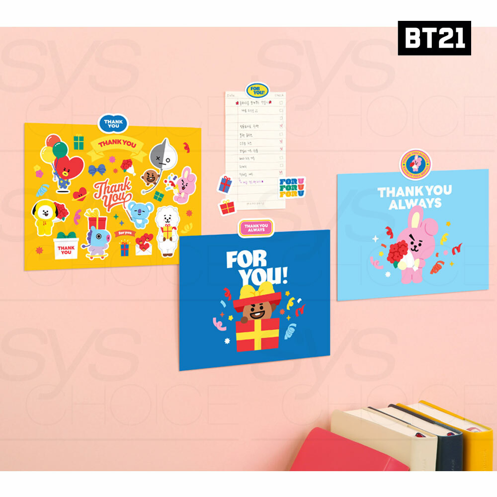 BTS公式ポストカード BTS BT21 Official Authentic Goods Postcard SET Thank You Ver +