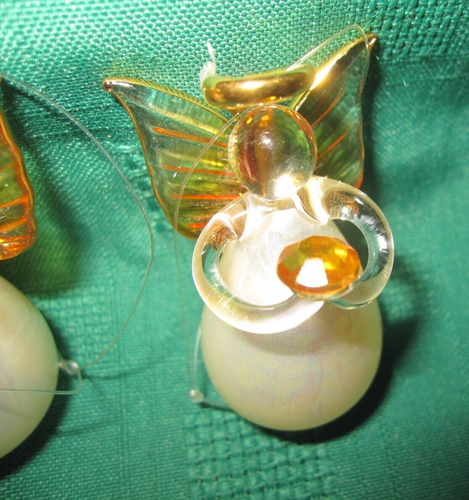 2-BEAUTIFUL RARE VINTAGE ANGEL HAND BLOWN GLASS DECORATIVE CHRISTMAS ORNAMENT - Picture 10 of 19