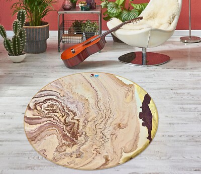 3D Purple Peacock 798 Skromova Marina Rug Round Non Slip Rug Mat