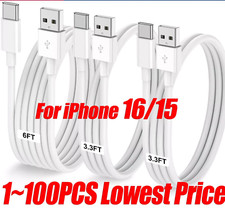 iPhone 15 16 Pro Max Plus USB-A Cable Fast Charger Type C Charging Data lot Cord