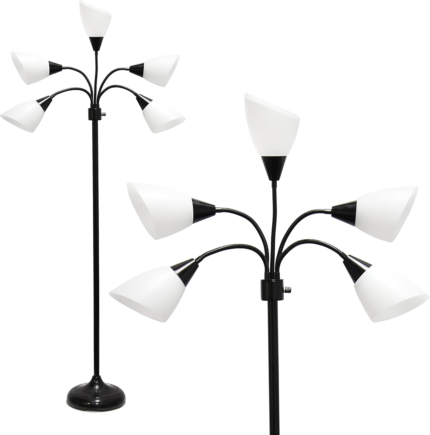 LF2006-BAW 67-Inch Modern 5-Light Adjustable Gooseneck Medusa Chandelier