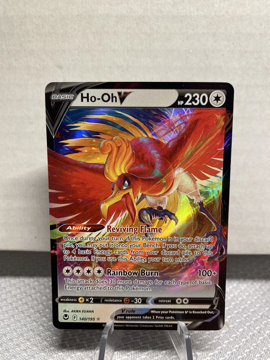 Ho-Oh V 140/195 HP230 Holo Rare Pokemon Card TCG - Silver Tempest Set