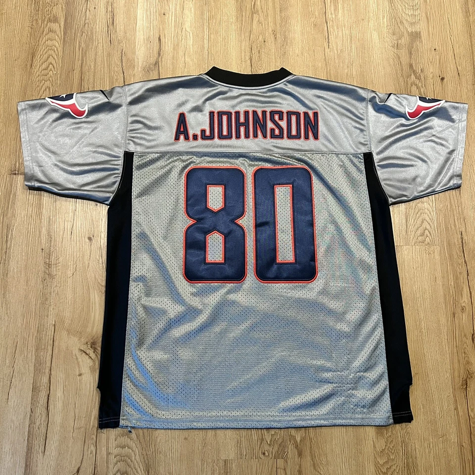 Camiseta Nike Para Hombre Gris XL Sobre el Campo Houston Texans 52 Andre Johnson Cosida Foto 2 de 4