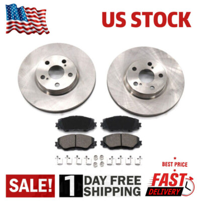 Fits Toyota Prius Prius Plug-In Lexus CT200h Front Rotors + 0.69 Inch Brake Pads