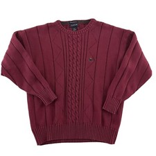 GANT Hand Framed Men's Crew Neck Ribbed Pullover Sweater Maroon XL Cotton