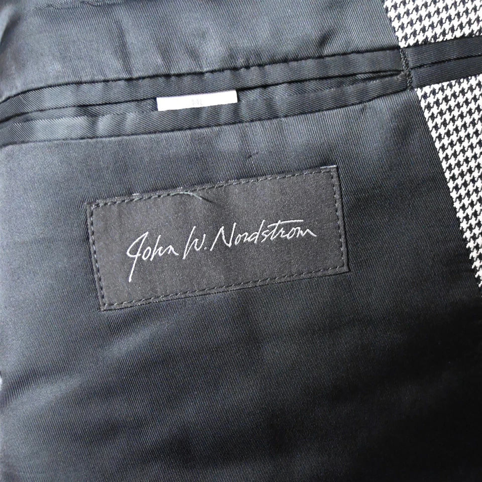 Blazer Abrigo Deportivo Chaqueta Nordstrom 44L Gris Pata de Gallo Lana Seda Para Hombre Foto 4 de 4