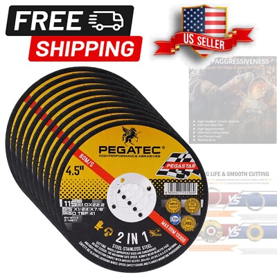 10-Pack 4.5'' Thin Cut Off Wheels for Angle Grinder - Metal Cutting Discs