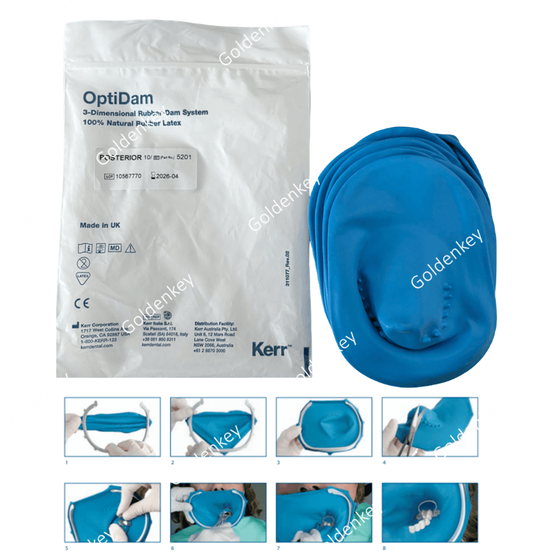 KERR 3D Rubber Dental Dam Sheets OptiDam Anterior Posterior Nipple