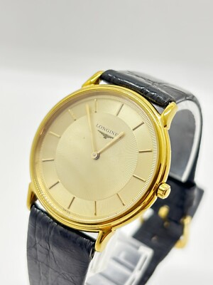 Near MINT] Longines L4.676.2 34mm Gold Dial Quartz Men's Watch