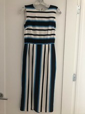 Dolce & Gabbana blue and white striped silk stretch sheath dress (size IT40)