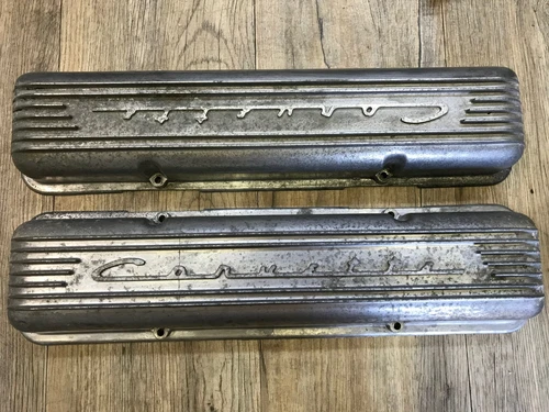 1958-67 CORVETTE C1 C2 USED GM 283 327 V8 LESTER ALUMINUM VALVE COVER SET