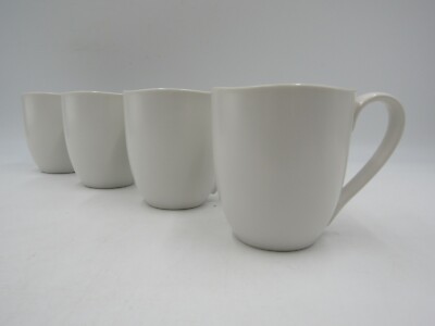 Pottery Barn Fortessa Heirlooms Mugs S/4 White Linen Diam - Main Image