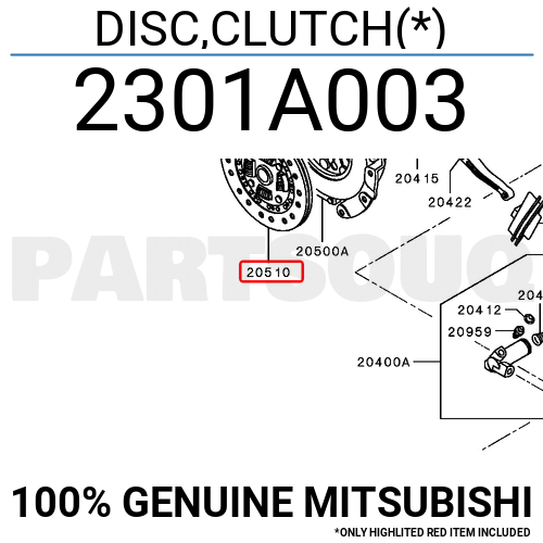 2301A003 Genuine Mitsubishi DISC,CLUTCH(*) | eBay