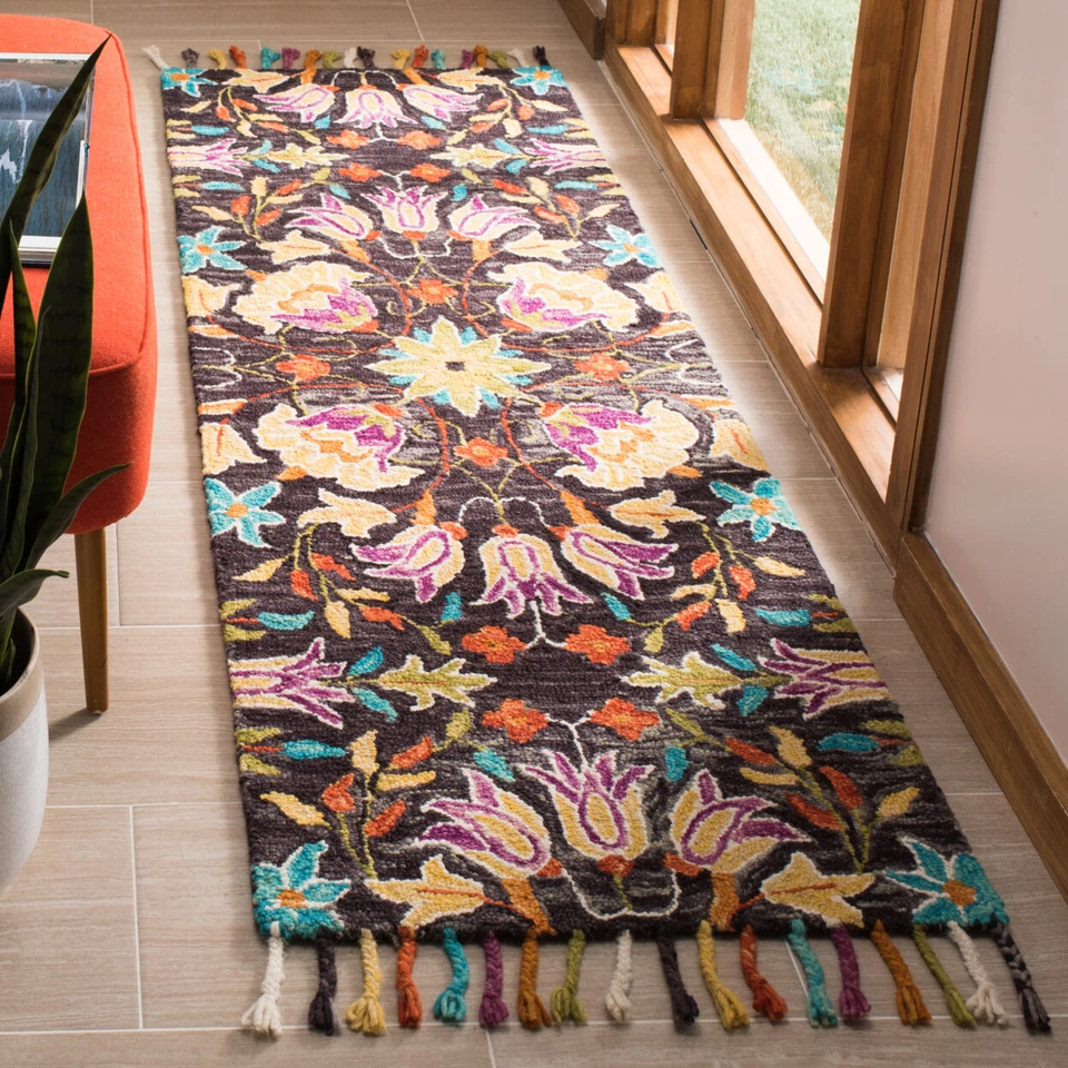 Alfombra SAFAVIEH Aspen APN115Z hecha a mano negra/púrpura Foto 3 de 4