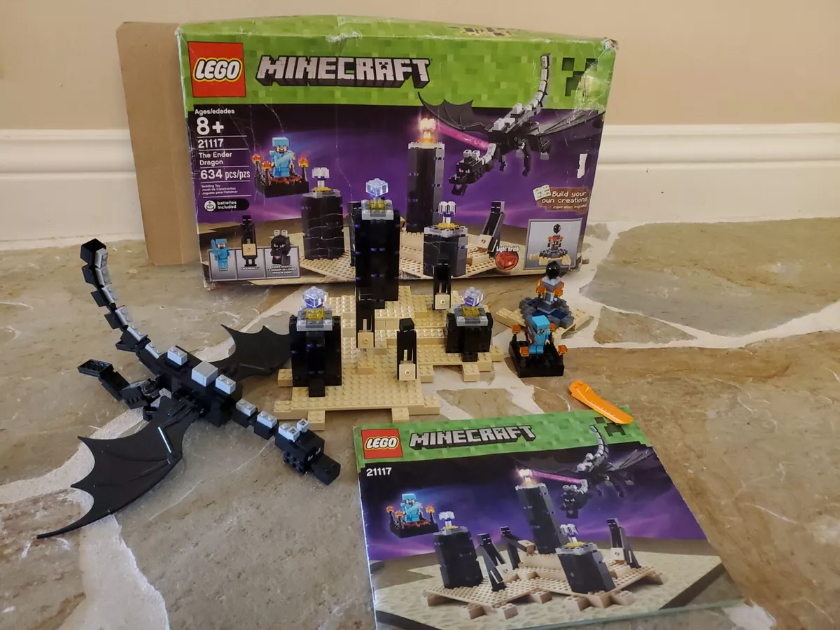 LEGO Minecraft #21117 The Ender Dragon 100% Complete w/Manual Minifigs &  Box