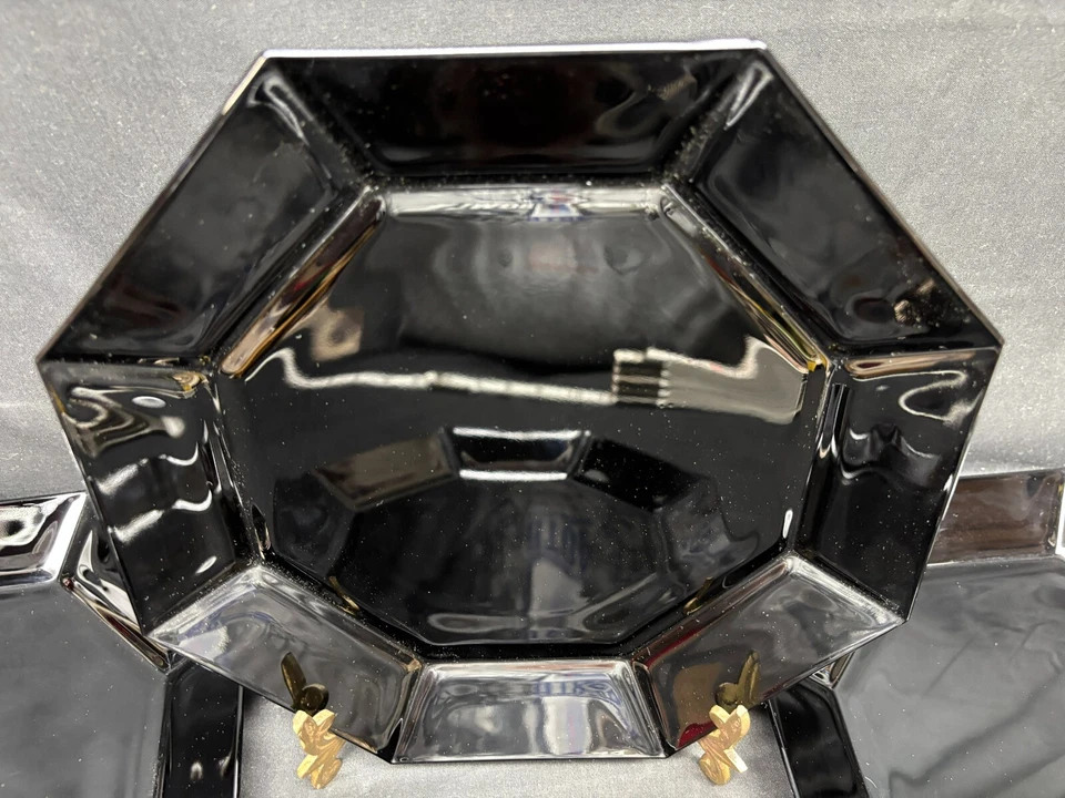 Набор из 4 ~ Arcoroc «OCTIME BLACK» Франция ~ обеденные тарелки ~ 9 3/4 - Изображение 4 из 4