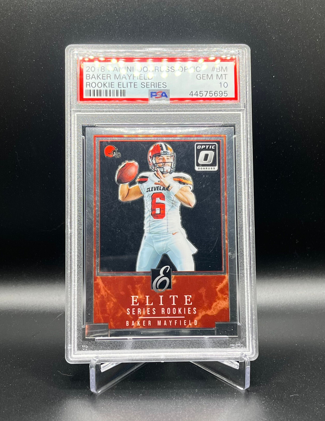 2018 Donruss Optic Baker Mayfield Rookie Elite Series RC RES-BM PSA 10 GM MT