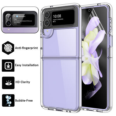 For Samsung Galaxy Z Flip 5 4 3 5G Clear Hard Case Cover/Screen Protector/Lens