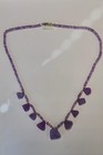 Purple Quarts Crystal Geode Rock and Beads Necklace 18 inch with a lock #109 — photo 1