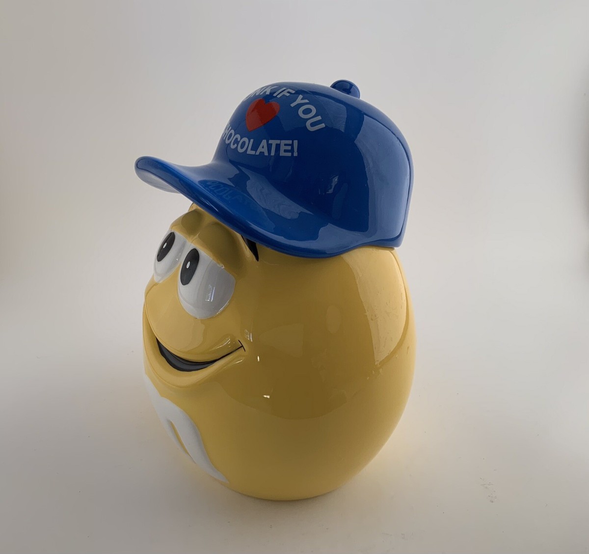 M & M Candy Jar Honk If You Love Chocolate Yellow with Blue