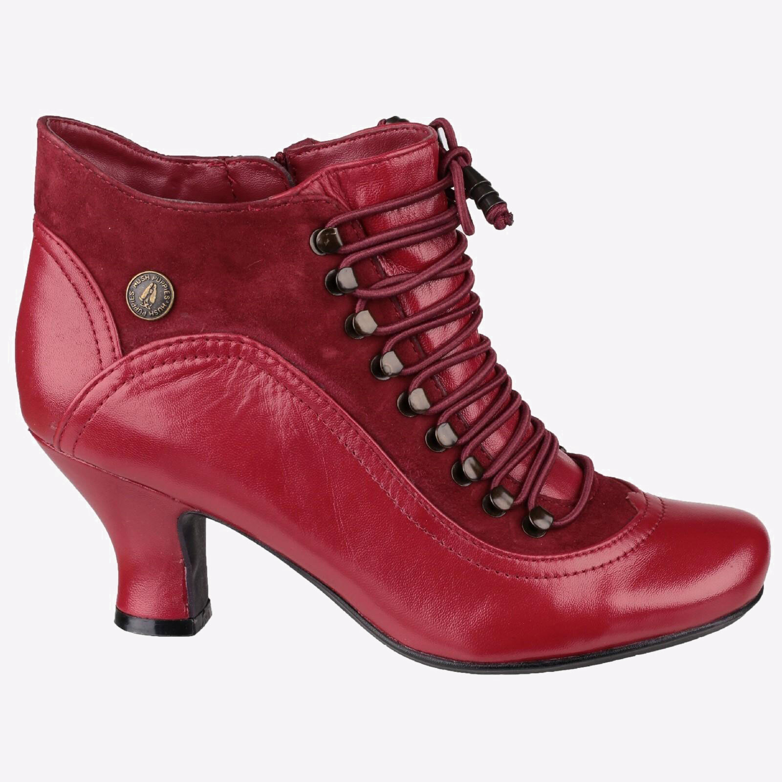 Hush Puppies Vivianna Womens Dress Leather Fashion Ankle Boots Red eBay