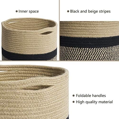 2 Pcs Jute Plant Pots for Indoor Plants, Seagrass Planters Basket, Woven Basket - Picture 6 of 6