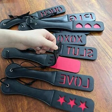 Double Layers PU Leather Bondage Spanking Paddle Whip/Punishment Flogger BDSM