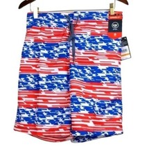 Speedo men's Red, White Blue swim trunks UV 50 NWT S