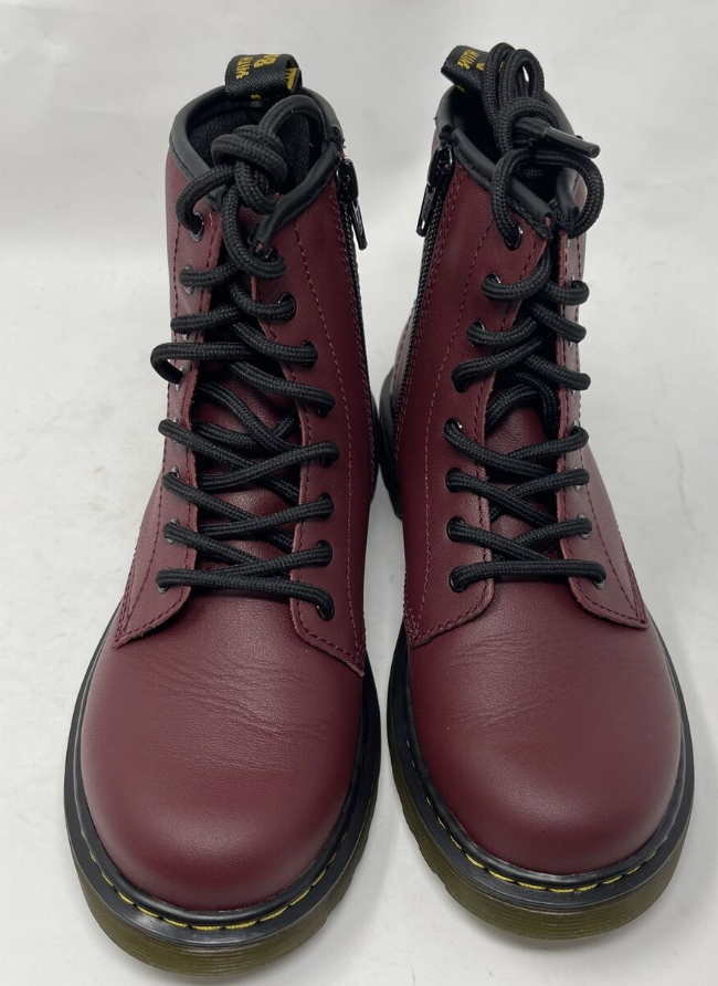 Dr. Martens Junior 1460 SOFTY T Leather Lace-Up Boots Cherry Sz.3