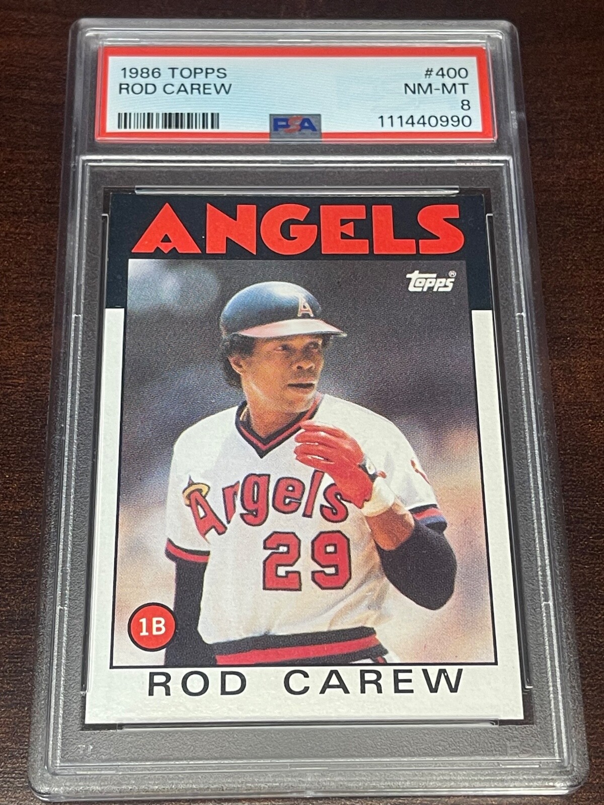 Rod Carew 1986 Topps Baseball #400 PSA 8 Freshly Graded Los Angeles Angels