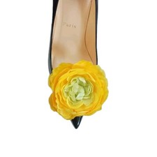 Yellow Color Flower Clips for Shoes 2 pcs , Shoe Clips, Shoe Accessories