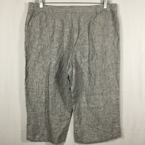 Nurture Pants Womens Sz XL Gray Linen High Rise Straight Leg Culotte Capri - Picture 3 of 10
