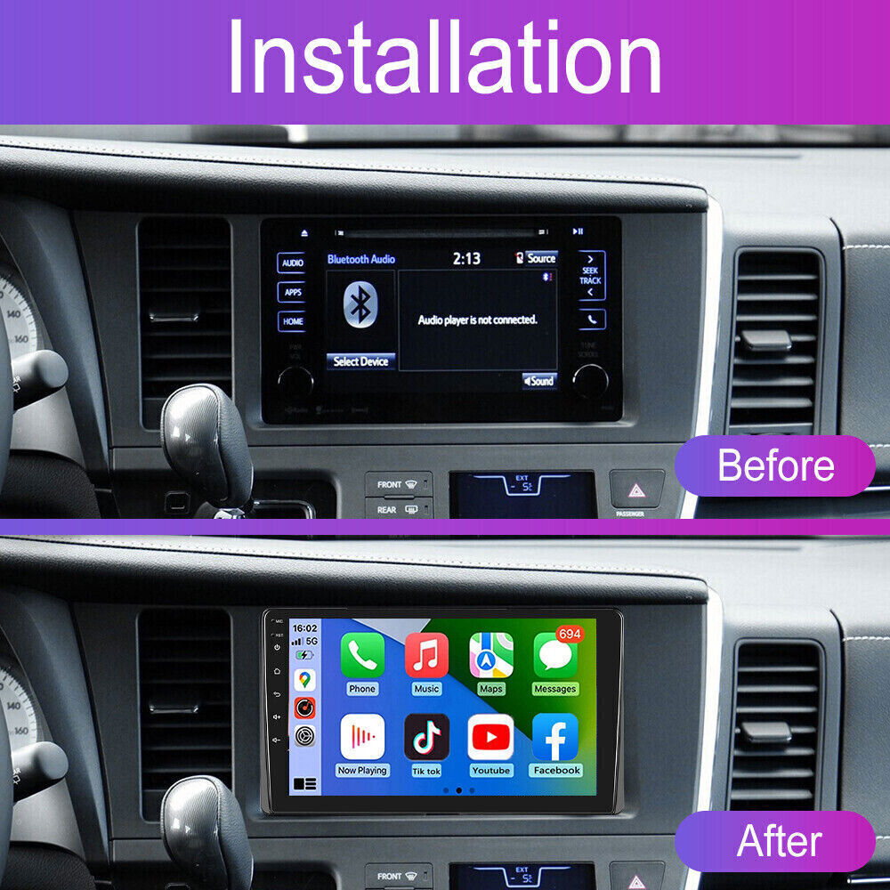 For 2015-2018 Toyota Sienna Apple Carplay Android 13 Car Stereo Radio ...