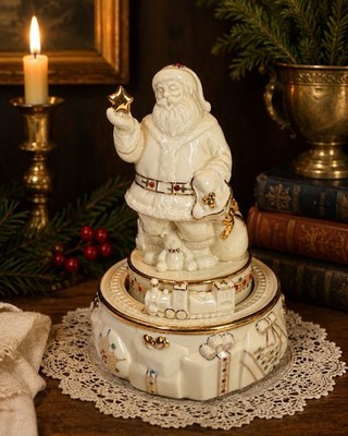 Lenox China Jewels Santa Jolly Old Saint Nicholas Musical Figurine Vintage Box
