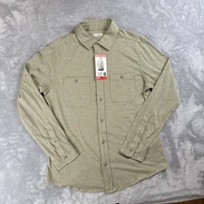 32 Degrees Cool Men's Green Button-Up Shirt Medium Long Sleeve Cotton NWT