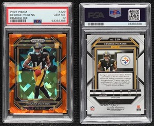 2022 Panini Prizm Rookies Orange Ice George Pickens #329 PSA 10 GEM MT Rookie RC