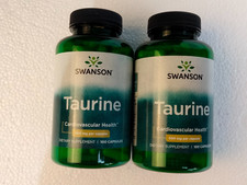 Two Bottles Swanson Taurine 100 Capsules Each 500mg Same Day Shipping