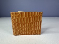 Genuine Hand Crafted Bi Fold Wallet Brown Aligator Print New Leather Inside