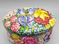 VINTAGE CHURCHILL’S FLORAL DECORATIVE TIN BOX MADE IN ENGLAND