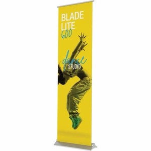 Retractable Banner Stand 24" Aluminum Base 69-83" Height w/ Carry Bag