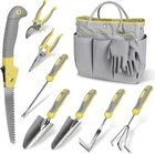 Garden Tool Set 10 Piece Stainless Steel Heavy Duty Gardening Tools Kit with